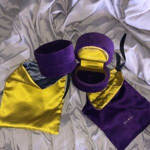 2 Gucci velvet ring boxes + bags